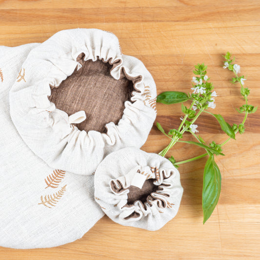 Round Linen Covers | Leaf Pattern