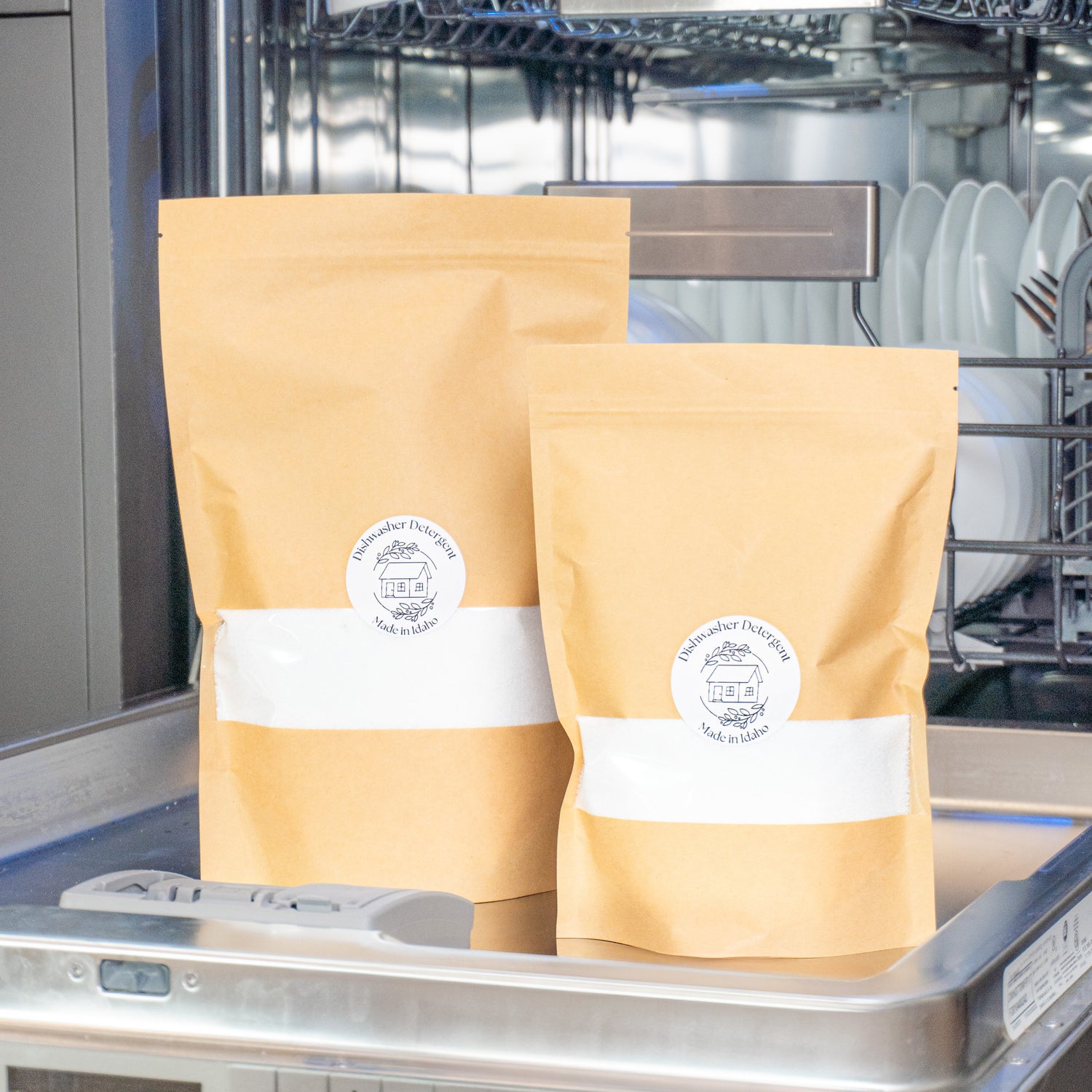 Domestic Dominion All Natural Dishwasher Detergent in a Kraft Bag
